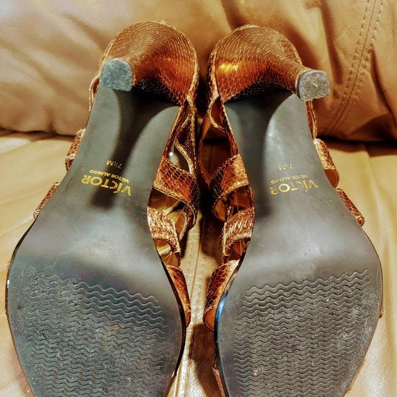 Strappy Victor Alfaro Snakeskin Stilettos - Picture 5 of 11